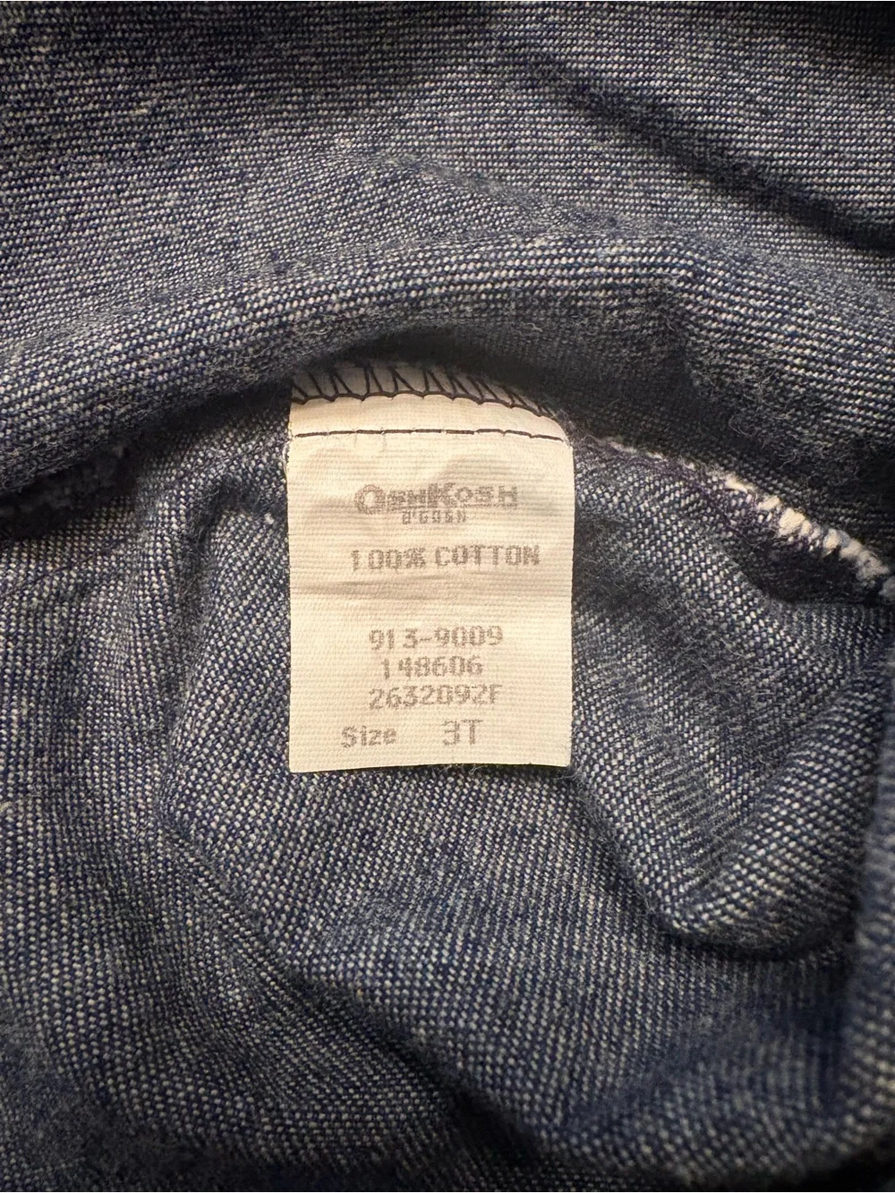 Vintage TWO-PIECE OshKosh B'gosh Denim Jumper Set Plaid Blouse 80s 90s size 3T